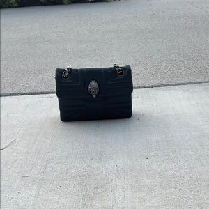 Kurt Geiger Black Quilted Crossbody Bag with Chain Strap